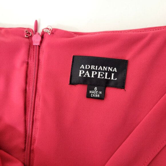 Adrianna Papell Layered V Neck Red Dress - Picture 3 of 5